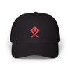 Classic Dad Cap — Minimal Red Loop Logo Embroidered Baseball Hat